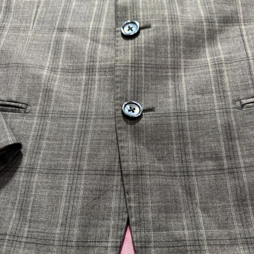 Zanetti Porto Blazer Men 42S Gray Plaid Wool Lanificio Di Biella Luxury Coat